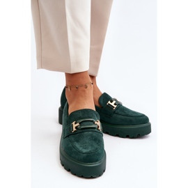Mocasines de mujer con decoración, verde oscuro Omavia 9