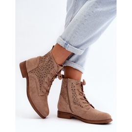 S.barski HY66-136 Botines Mujer con Estampado, Beige 4