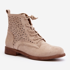 S.barski HY66-136 Botines Mujer Con Estampado, Beige Claro 3