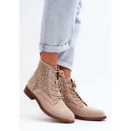 S.barski HY66-136 Botines Mujer Con Estampado, Beige Claro 4