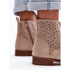 S.barski HY66-136 Botines Mujer Con Estampado, Beige Claro 8