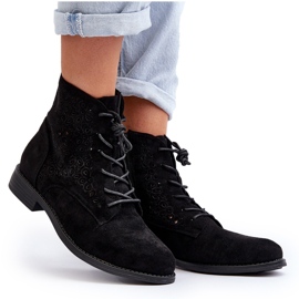 S.barski HY66-136 Botines Mujer Con Estampado, Negro 10