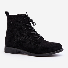 S.barski HY66-136 Botines Mujer Con Estampado, Negro 2