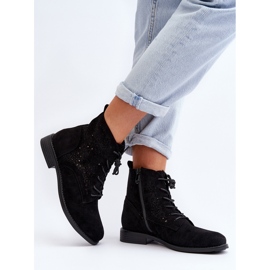 S.barski HY66-136 Botines Mujer Con Estampado, Negro 4