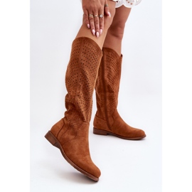 S.barski HY66-150 Botas Planas Camel Caladas marrón 4