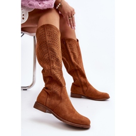 S.barski HY66-150 Botas Planas Camel Caladas marrón 8