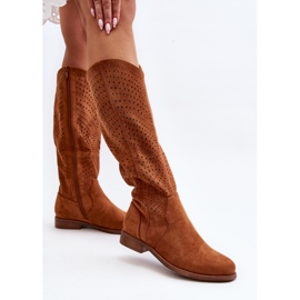 S.barski HY66-150 Botas Planas Camel Caladas marrón 5