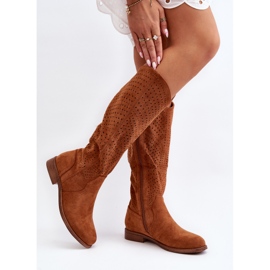 S.barski HY66-150 Botas Planas Camel Caladas marrón 2 S.barski HY66-150 Botas Planas Camel Caladas marrón 2