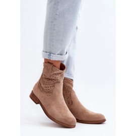 S.barski HY66-135 Botas Caladas De Mujer Con Tacón Plano Beige 2