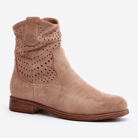 S.barski HY66-135 Botas Caladas De Mujer Con Tacón Plano Beige 1