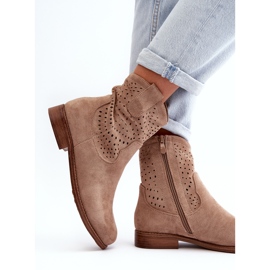 S.barski HY66-135 Botas Caladas De Mujer Con Tacón Plano Beige 5
