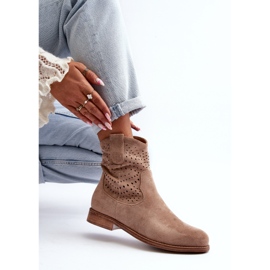 S.barski HY66-135 Botas Caladas De Mujer Con Tacón Plano Beige 7