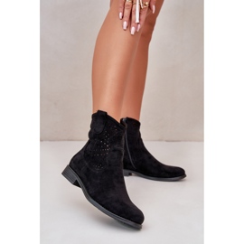 S.barski HY66-135 Botas Caladas De Mujer Con Tacón Plano Negro 7