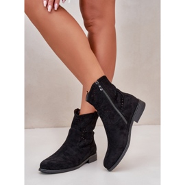 S.barski HY66-135 Botas Caladas De Mujer Con Tacón Plano Negro 5