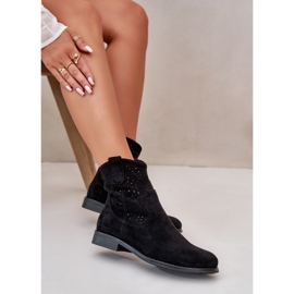 S.barski HY66-135 Botas Caladas De Mujer Con Tacón Plano Negro 6
