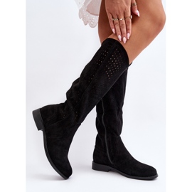 S.barski HY66-150 Botas Caladas con Tacón Plano, Negro 6