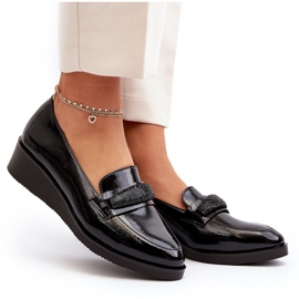 Vinceza Zapatos Mujer Charol Mocasines Negro Polike 10