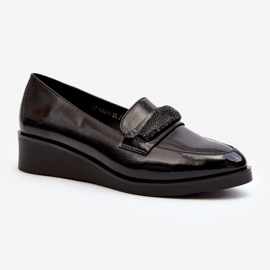 Vinceza Zapatos Mujer Charol Mocasines Negro Polike 2