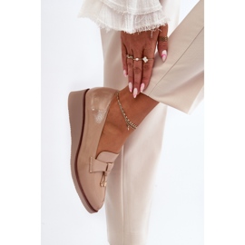 Vinceza Zapatos de cuña de charol para mujer con decoración Miliret beige 4