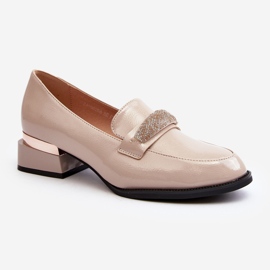 Vinceza Zapatos Mujer Charol Tacón Bajo Beige Marilni 1