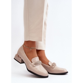 Vinceza Zapatos Mujer Charol Tacón Bajo Beige Marilni 2