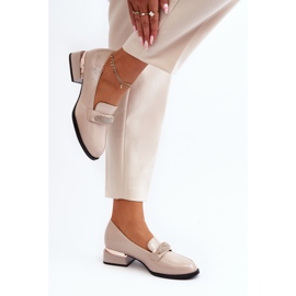 Vinceza Zapatos Mujer Charol Tacón Bajo Beige Marilni 5