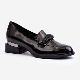 Vinceza Zapatos Mujer Charol Tacón Bajo, Negro Marilni 3