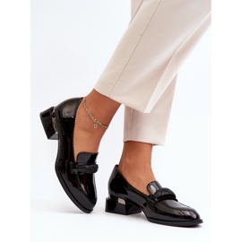 Vinceza Zapatos Mujer Charol Tacón Bajo, Negro Marilni 5