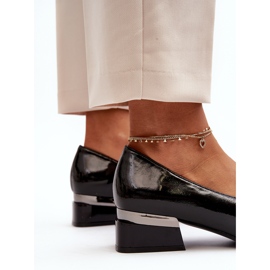 Vinceza Zapatos Mujer Charol Tacón Bajo, Negro Marilni 1