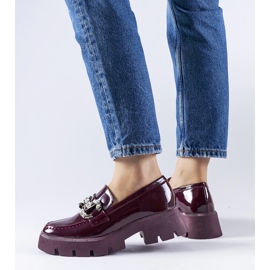 Mocasines charol burdeos con pedrería Cezet rojo 1