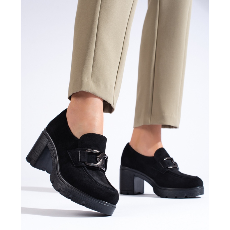 W. Potocki Tacones negros antelina Potocki 1 W. Potocki Tacones negros antelina Potocki 1