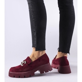 Mocasines Giacomo burdeos con pedrería rojo 1 Mocasines Giacomo burdeos con pedrería rojo 1