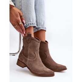 Zazoo 3329 Botas Vaqueras De Ante Con Tacón Bajo Beige Oscuro 1 Zazoo 3329 Botas Vaqueras De Ante Con Tacón Bajo Beige Oscuro 1