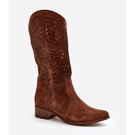 Zazoo 3305/P Botas Media Pierna De Ante Calado Marrón 1