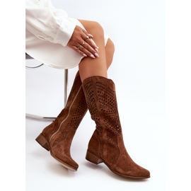 Zazoo 3305/P Botas Media Pierna De Ante Calado Marrón 6