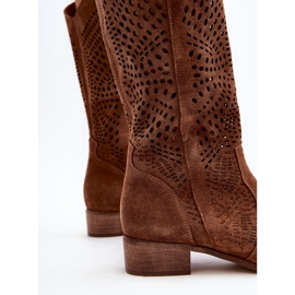 Zazoo 3305/P Botas Media Pierna De Ante Calado Marrón 5