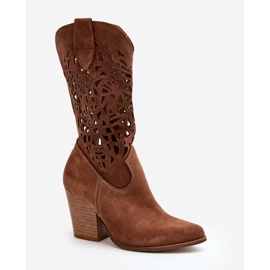 Zazoo 3414 Botines Calados Mujer, Ante Marrón 3