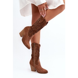 Zazoo 3414 Botines Calados Mujer, Ante Marrón 6