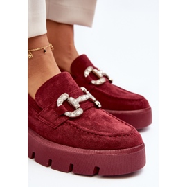 Mocasines De Mujer Con Decoración Burdeos Ellise rojo 9
