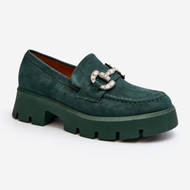 Mocasines De Mujer Con Decoración, Verde Ellise 1