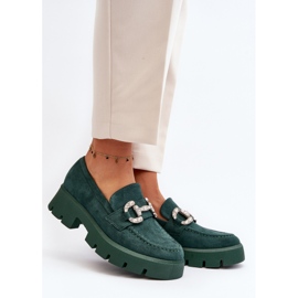 Mocasines De Mujer Con Decoración, Verde Ellise 2