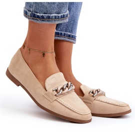 Mocasines De Mujer Con Cadena Beige Ambrise 11