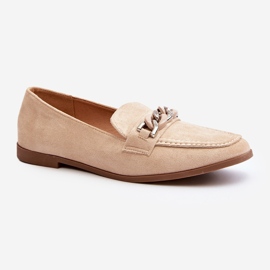 Mocasines De Mujer Con Cadena Beige Ambrise 3