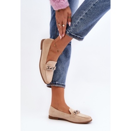 Mocasines De Mujer Con Cadena Beige Ambrise 6