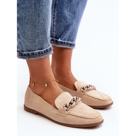 Mocasines De Mujer Con Cadena Beige Ambrise 8