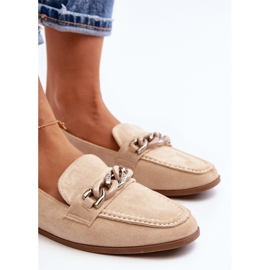 Mocasines De Mujer Con Cadena Beige Ambrise 9
