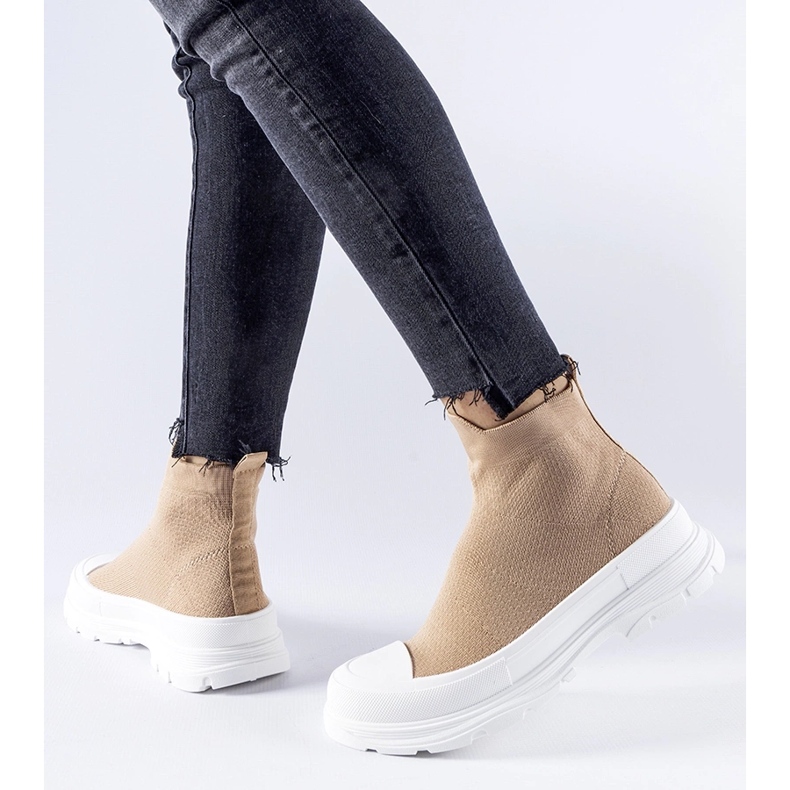 Zapatillas marrones con parte superior elástica de Gadbois marrón 1 Zapatillas marrones con parte superior elástica de Gadbois marrón 1