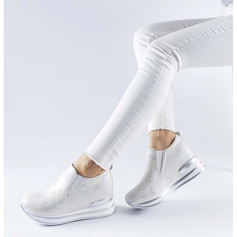 Zapatillas Alquippa con cuña plateada plata 1 Zapatillas Alquippa con cuña plateada plata 1