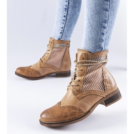 Botas planas caladas marrones de Reeves marrón 1