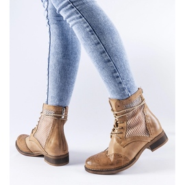 Botas planas caladas marrones de Reeves marrón 2